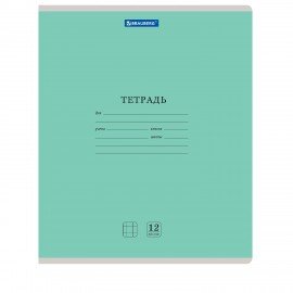 Тетради ДЭК 12 л. КОМПЛЕКТ 20 шт. BRAUBERG "КЛАССИКА NEW", клетка, обложка картон, ЗЕЛЕНАЯ, 880048