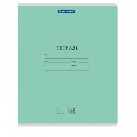 Тетради ДЭК 12 л. КОМПЛЕКТ 20 шт. BRAUBERG "КЛАССИКА NEW", линия, обложка картон, ЗЕЛЕНАЯ, 880053