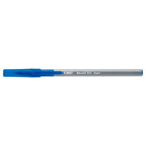 Ручка шариковая BIC "Round Stic Exact", КОМПЛЕКТ 20 штук, СИНЯЯ, узел 0,7 мм, линия письма 0,28 мм, 880484