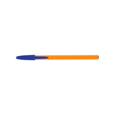 Ручка шариковая BIC "Orange", КОМПЛЕКТ 20 штук, СИНЯЯ, корпус оранжевый, узел 0,8 мм, линия письма 0,3 мм, 880485