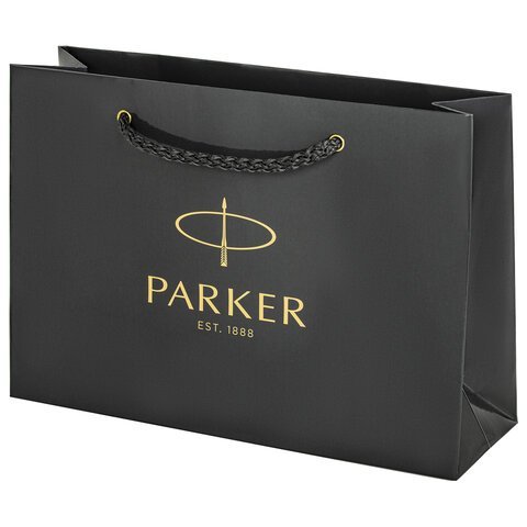 Ручка перьевая PARKER "IM Core Black Lacquer GT", ежедневник А5 черный, пакет, 880900