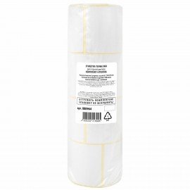 Этикетка ТермоЭко (75х120 мм), 300 этикеток в ролике, КОМПЛЕКТ 4 шт., светостойкость до 2 месяцев, 880964