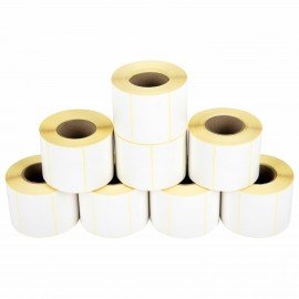 Этикетка термотрансферная ПОЛУГЛЯНЕЦ (58х40 мм), 700 этикеток в ролике, КОМПЛЕКТ 8 шт., 880965