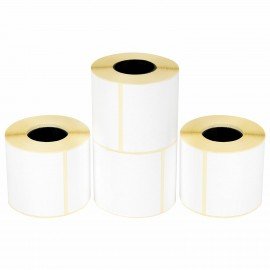 Этикетка термотрансферная ПОЛУГЛЯНЕЦ (75х120 мм), 300 этикеток в ролике, КОМПЛЕКТ 4 шт., 880966