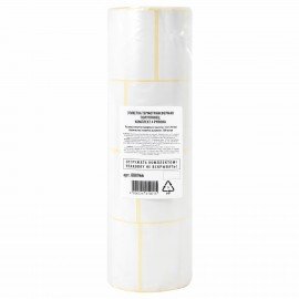 Этикетка термотрансферная ПОЛУГЛЯНЕЦ (75х120 мм), 300 этикеток в ролике, КОМПЛЕКТ 4 шт., 880966