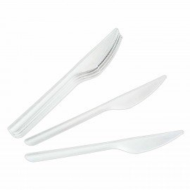 Нож одноразовый полипропиленовый 173 мм белый, КОМПЛЕКТ 50 шт., ПРЕМИУМ, WELDAY, 881108