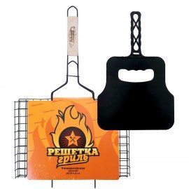 Решетка-гриль универсальная 360х260х18 мм + веер-опахало, КОМПЛЕКТ, 881202