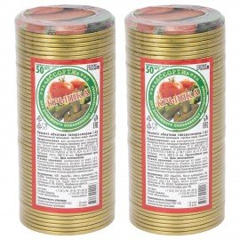 Крышки для консервирования закаточные СКО-82, КОМПЛЕКТ 100 шт, 82 мм, золотистые, "Ас