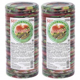 Крышки для консервирования закаточные СКО-82, КОМПЛЕКТ 100 шт, 82 мм, с рисунком, Эли