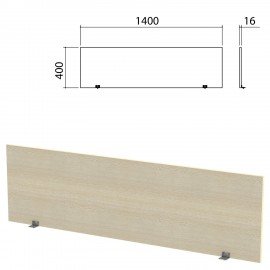Экран-перегородка "Канц" 1400х16х400 мм, цвет дуб молочный (КОМПЛЕКТ С ФУРНИТУРОЙ)