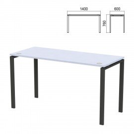 Стол на металлокаркасе "Арго", 1400х600х760 мм, серый (КОМПЛЕКТ)