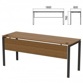 Стол на металлокаркасе "Арго", 1800х600х760 мм, царга, орех (КОМПЛЕКТ)