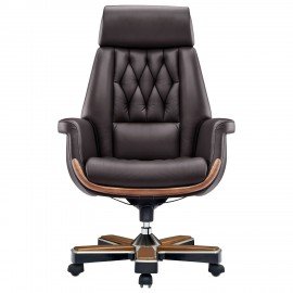 Кресло HAWASAN PREMIUM EX-805 PRESIDENT, до 200 кг, синхромеханизм, нат. кожа, цвет коричневый