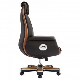 Кресло HAWASAN PREMIUM EX-805 PRESIDENT, до 200 кг, синхромеханизм, нат. кожа, цвет коричневый