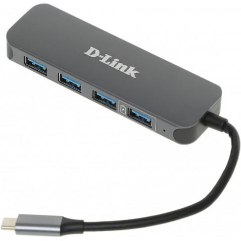Разветвитель USB-C D-Link DUB-2340 4порт. черный (DUB-2340/A1A)