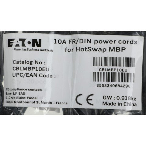Кабель Eaton CBLMBP10EU 10A FR/DIN for HotSwap MBP pack:3pcs