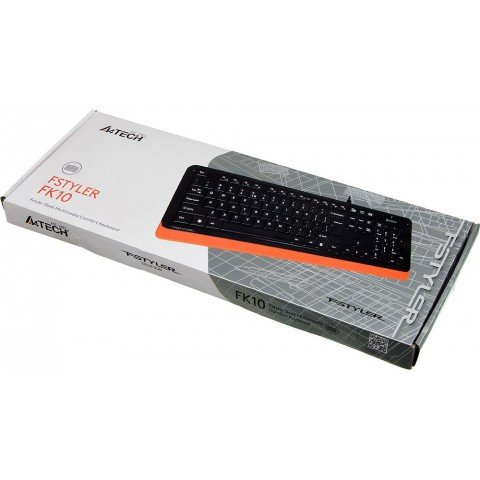 Клавиатура A4Tech Fstyler FK10 черный/оранжевый USB