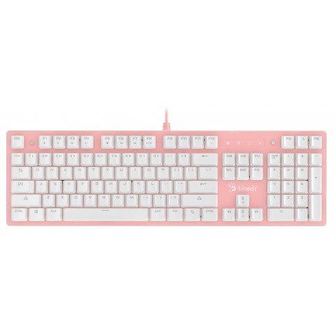 Клавиатура A4Tech Bloody B800 Dual Color механическая розовый/белый USB for gamer LED