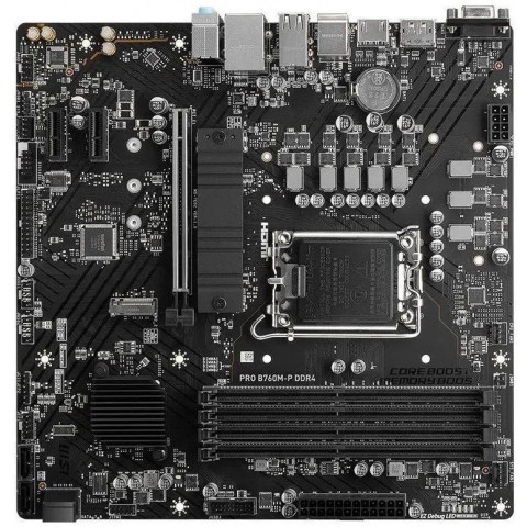 Материнская плата MSI PRO B760M-P DDR4 Soc-1700 Intel B760 4xDDR4 mATX AC`97 8ch(7.1) GbLAN+VGA+HDMI+DP