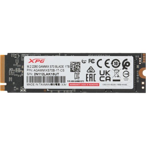 Накопитель SSD A-Data PCIe 4.0 x4 1TB AGAMMIXS70B-1T-CS XPG Gammix S70 Blade M.2 2280