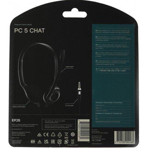 Наушники с микрофоном Epos Sennheiser PC 5 Chat черный 2м накладные оголовье (1000445)