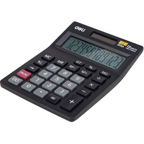 Калькулятор настольный Deli E1519A черный 12-разр.