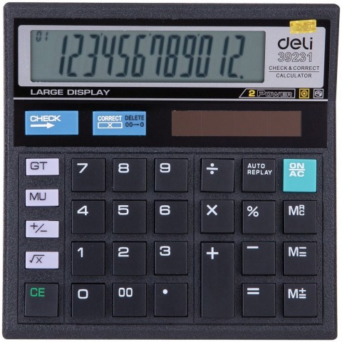 Калькулятор настольный Deli E39231 черный 12-разр.