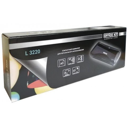 Ламинатор Office Kit L3220 черный A3 (75-150мкм) 25см/мин (2вал.) хол.лам. лам.фото
