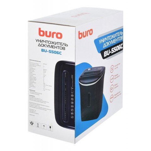 Шредер Buro Home BU-S506C черный (секр.P-4) фрагменты 5лист. 12лтр. пл.карты