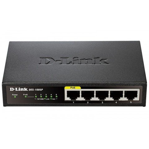 Коммутатор D-Link DGS-1005P/A1A 5x1Гбит/с 4PoE 60W неуправляемый