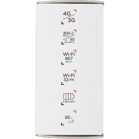 Модем 3G/4G/4G+ TCL Link Zone MW63VK USB Wi-Fi Firewall +Router внешний черный