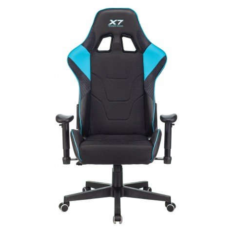 Кресло игровое A4Tech X7 GG-1100 черный/голубой текстиль/эко.кожа крестов. пластик