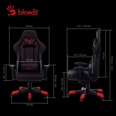 Кресло игровое A4Tech Bloody GC-550 черный эко.кожа крестов.