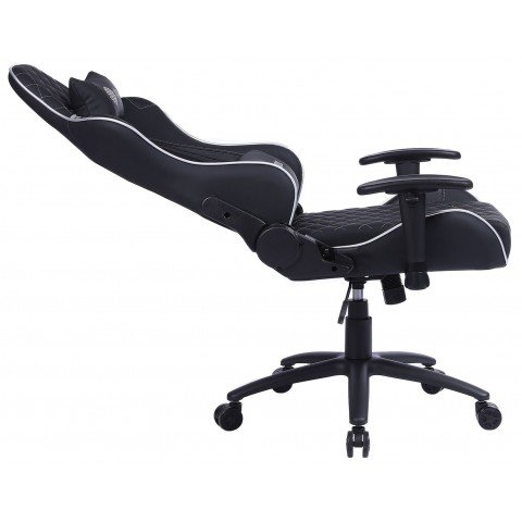 Кресло игровое Cactus CS-CHR-030BLS черный/серебристый эко.кожа с подголов. крестов. сталь