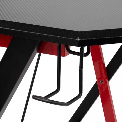 Стол игровой Оклик 521G столешница МДФ черный каркас красный 110х60см