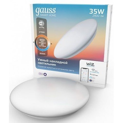 Умный светильник Gauss IoT Smart Home настенно-потолочный белый (2060112)
