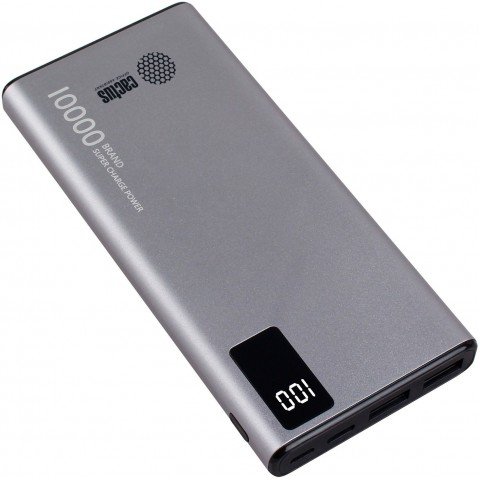 Мобильный аккумулятор Cactus CS-PBFSLT-10000 10000mAh 3A серый
