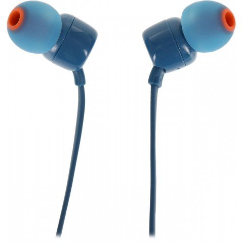 Гарнитура внутриканальные JBL Tune 110 1.2м синий проводные в ушной раковине (JBLT110BLU)