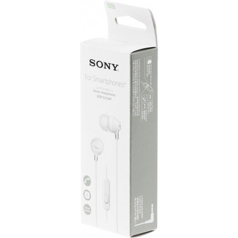 Гарнитура внутриканальные Sony MDR-EX15AP 1.2м белый проводные в ушной раковине (MDR-EX15APW)