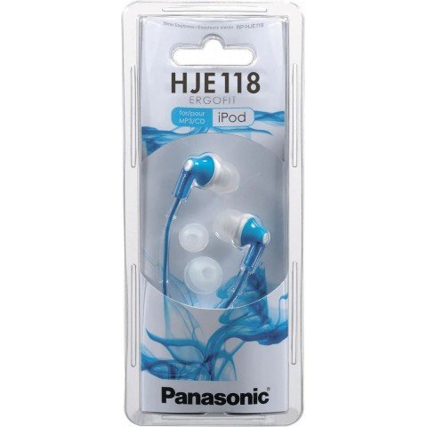 Наушники внутриканальные Panasonic RP-HJE118GU 1.1м белый/голубой проводные в ушной раковине (RP-HJE118GUA)