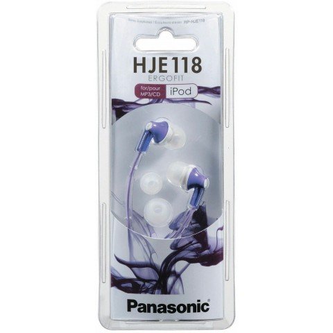 Наушники внутриканальные Panasonic RP-HJE118GU 1.1м белый/фиолетовый проводные в ушной раковине (RP-HJE118GUV)