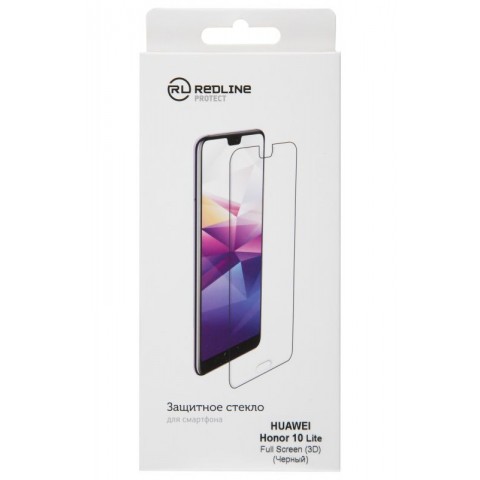 Защитное стекло для экрана Redline черный для Huawei Honor 10 Lite/11i 3D 1шт. (УТ000017125)