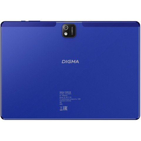 Планшет Digma Optima 1442E 4G T606 (1.6) 8C RAM4Gb ROM128Gb 10.1" IPS 1920x1200 3G 4G Android 12 темно-синий 5Mpix 2Mpix BT GPS WiFi Touch microSD 256Gb 6000mAh