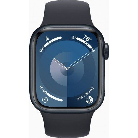 Смарт-часы Apple Watch Series 9 A2978 41мм OLED корп.темная ночь Sport Band рем.темная ночь разм.брасл.:150-200мм (MR8X3LL/A)