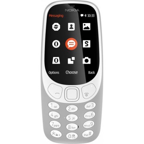 Мобильный телефон Nokia 3310 dual sim 2017 серый моноблок 2Sim 2.4" 240x320 2Mpix GSM900/1800 MP3 FM microSD max32Gb