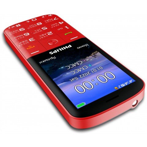Мобильный телефон Philips E227 Xenium 32Mb красный моноблок 2Sim 2.8" 240x320 0.3Mpix GSM900/1800 FM microSD