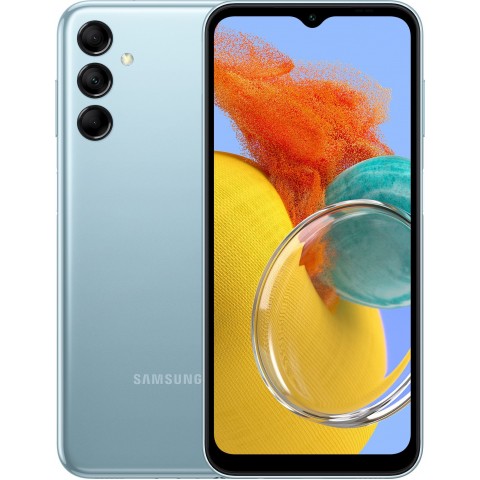 Смартфон Samsung SM-M146B Galaxy M14 64Gb 4Gb голубой моноблок 3G 4G 2Sim 6.6" 1080x2408 Android 13 50Mpix 802.11 a/b/g/n/ac NFC GPS GSM900/1800 GSM1900 TouchSc microSD max1024Gb