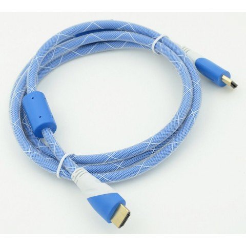 Кабель аудио-видео HDMI (m)/HDMI (m) 1.8м. феррит.кольца позолоч.конт. синий/белый