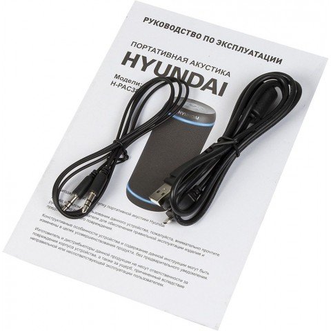 Колонка порт. Hyundai H-PAC380 черный 30W 1.0 BT/3.5Jack/USB 10м 6600mAh