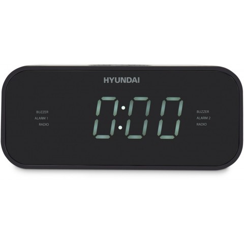 Радиобудильник Hyundai H-RCL221 черный LCD подсв:белая часы:цифровые FM